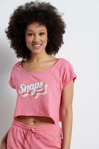 BODYTALK-Γυναικείο cropped top BODYTALK 1221-901320 ροζ
