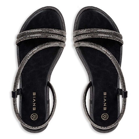 ENVIE -Γυναικεία flat σανδάλια ENVIE E96-17308 μαύρα