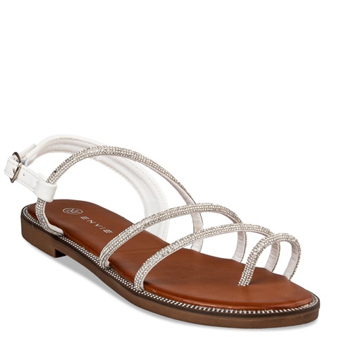 ENVIE -Γυναικεία flat σανδάλια ENVIE E96-19011 λευκά