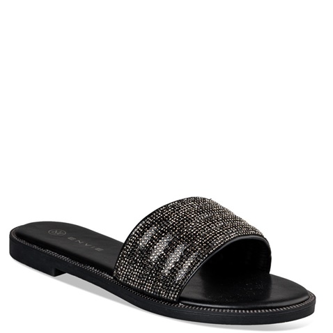 ENVIE -Γυναικεία flat σανδάλια ENVIE E96-19018 μαύρα