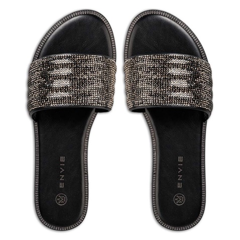 ENVIE -Γυναικεία flat σανδάλια ENVIE E96-19018 μαύρα