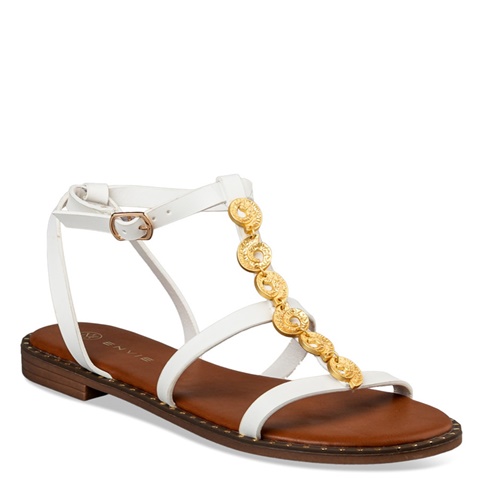 ENVIE -Γυναικεία flat σανδάλια ENVIE E96-19020 λευκά
