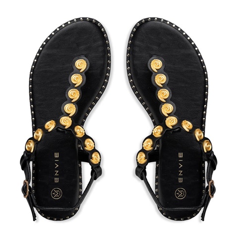 ENVIE -Γυναικεία flat σανδάλια ENVIE E96-19022 μαύρα