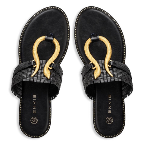 ENVIE -Γυναικεία flat σανδάλια ENVIE E96-19053 μαύρα
