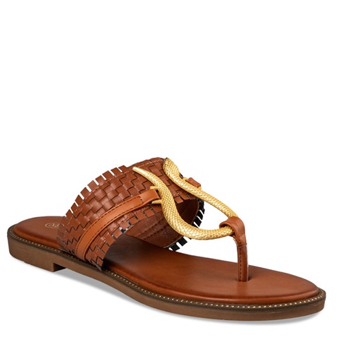 ENVIE -Γυναικεία flat σανδάλια ENVIE E96-19053 καφέ