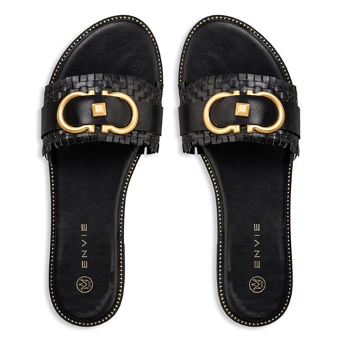 ENVIE -Γυναικεία flat σανδάλια ENVIE E96-19054 μαύρα