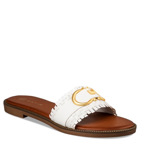 ENVIE -Γυναικεία flat σανδάλια ENVIE E96-19054 λευκά