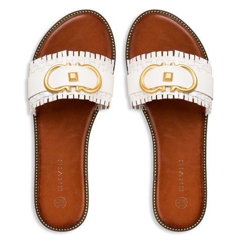 ENVIE -Γυναικεία flat σανδάλια ENVIE E96-19054 λευκά
