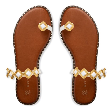 ENVIE -Γυναικεία flat σανδάλια ENVIE E96-19058 λευκά