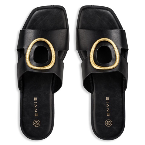 ENVIE -Γυναικεία flat σανδάλια ENVIE E96-19062 μαύρα