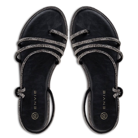 ENVIE -Γυναικεία flat σανδάλια ENVIE E96-17260 μαύρα