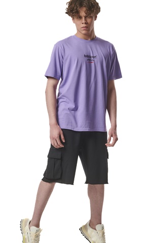 BODY ACTION-Ανδρικό t-shirt BODY ACTION 053422-01 μοβ