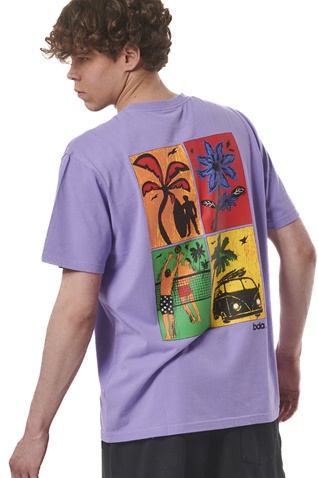 BODY ACTION-Ανδρικό t-shirt BODY ACTION 053422-01 μοβ