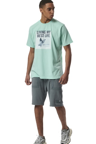 BODY ACTION-Ανδρικό t-shirt BODY ACTION 053431-01 πράσινο