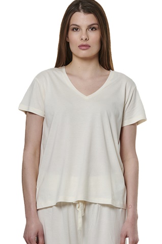 BODY ACTION-Γυναικείο t-shirt BODY ACTION 051521-01 εκρού