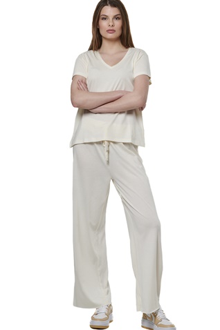 BODY ACTION-Γυναικείο t-shirt BODY ACTION 051521-01 εκρού