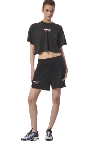 BODY ACTION-Γυναικείο cropped t-shirt BODY ACTION 051427-01 μαύρο