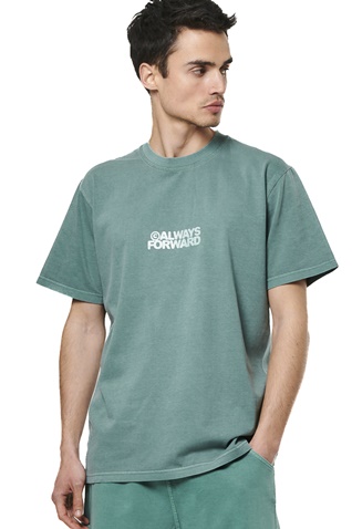 BODY ACTION-Ανδρικό t-shirt BODY ACTION 053522-01 πράσινο