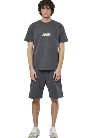 BODY ACTION-Ανδρικό t-shirt BODY ACTION 053522-01 ανθρακί