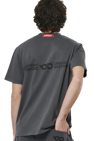 BODY ACTION-Ανδρικό t-shirt BODY ACTION 053522-01 ανθρακί