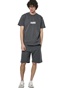 BODY ACTION-Ανδρικό t-shirt BODY ACTION 053522-01 ανθρακί