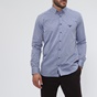 NAVY & GREEN-Ανδρικό πουκάμισο NAVY & GREEN COMFORT FIT ριγέ μπλε