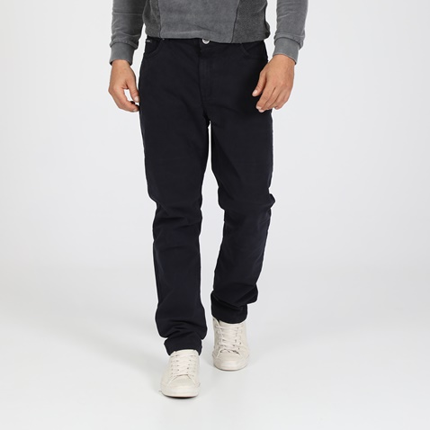 NAVY & GREEN-Ανδρικό παντελόνι NAVY & GREEN MODERN FIΤ μπλε