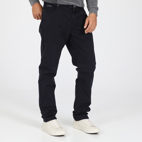 NAVY & GREEN-Ανδρικό παντελόνι NAVY & GREEN MODERN FIΤ μπλε