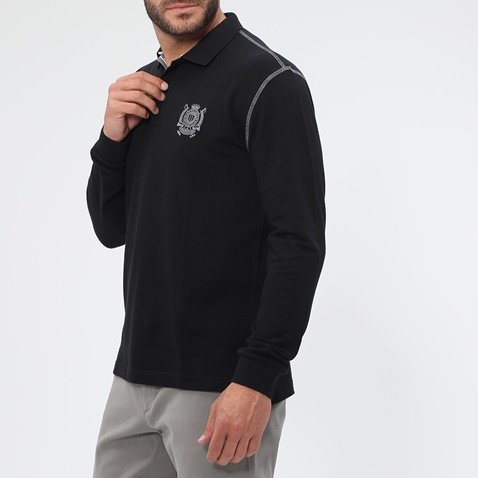 NAVY & GREEN-Ανδρική polo μπλούζα NAVY & GREEN μαύρη