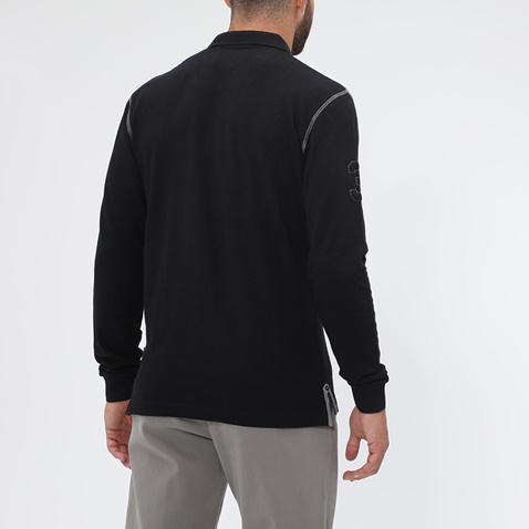 NAVY & GREEN-Ανδρική polo μπλούζα NAVY & GREEN μαύρη