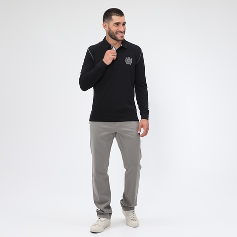 NAVY & GREEN-Ανδρική polo μπλούζα NAVY & GREEN μαύρη