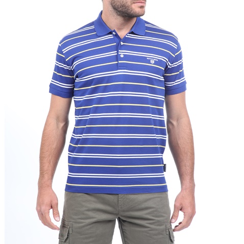 NAVY & GREEN-Ανδρική polo μπλούζα NAVY & GREEN μπλε