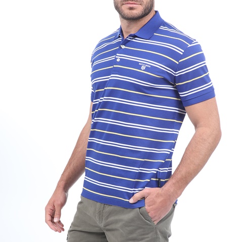 NAVY & GREEN-Ανδρική polo μπλούζα NAVY & GREEN μπλε