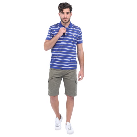 NAVY & GREEN-Ανδρική polo μπλούζα NAVY & GREEN μπλε