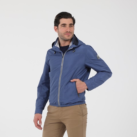 NAVY & GREEN-Ανδρικό ελαφρύ jacket NAVY & GREEN μπλε