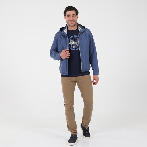 NAVY & GREEN-Ανδρικό ελαφρύ jacket NAVY & GREEN μπλε