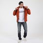 NAVY & GREEN-Ανδρικό jacket yachting look NAVY & GREEN πορτοκαλί
