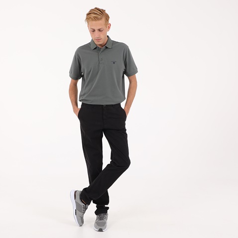 NAVY & GREEN-Ανδρικό παντελόνι NAVY & GREEN MODERN FIT μαύρο