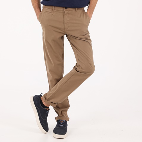 NAVY & GREEN-Ανδρικό παντελόνι NAVY & GREEN MODERN FIT μπεζ