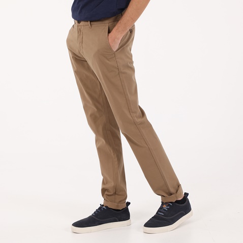 NAVY & GREEN-Ανδρικό παντελόνι NAVY & GREEN MODERN FIT μπεζ