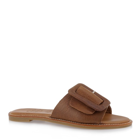 TSAKIRIS MALLAS-Γυναικεία flat πέδιλα TSAKIRIS MALLAS M459W1641 καφέ ταμπά