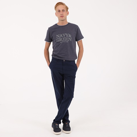 NAVY & GREEN-Ανδρικό t-shirt NAVY & GREEN μπλέ