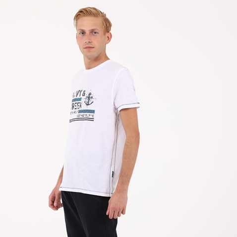 NAVY & GREEN-Ανδρικό t-shirt NAVY & GREEN λευκό 