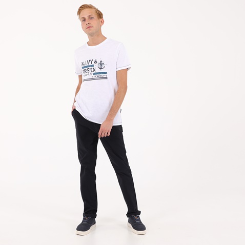 NAVY & GREEN-Ανδρικό t-shirt NAVY & GREEN λευκό 