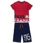 PAUL FRANK-Παιδικό σετ από μπλούζα και βερμούδα PAUL FRANK κόκκινο μπλε