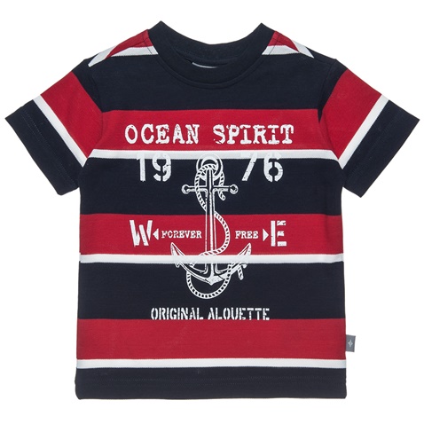 ALOUETTE-Παιδικό t-shirt ALOUETTE κόκκινο μπλε ριγέ