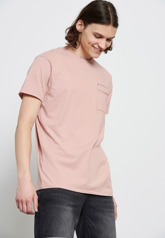 FUNKY BUDDHA-Ανδρικό κοντομάνικο t-shirt FUNKY BUDDHA ροζ