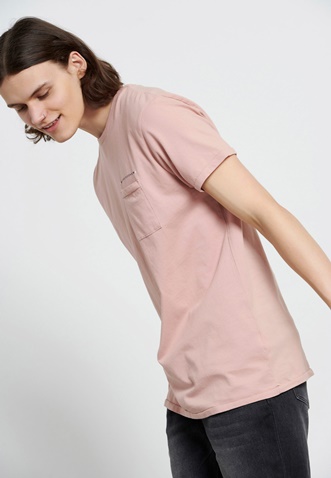 FUNKY BUDDHA-Ανδρικό κοντομάνικο t-shirt FUNKY BUDDHA ροζ