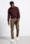 FUNKY BUDDHA-Ανδρικό chino παντελόνι FUNKY BUDDHA Essential Comfort-Stretch λαδί