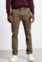 FUNKY BUDDHA-Ανδρικό chino παντελόνι FUNKY BUDDHA Essential Comfort-Stretch λαδί